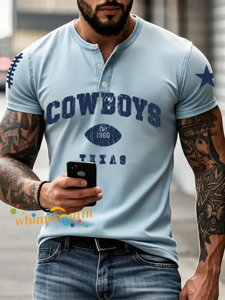 Men’s American Football T Shirt Light Blue / S