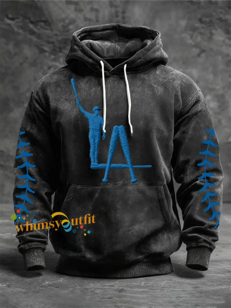 Men’s Baseball World Champions 2025 Print Casual Hoodie Dark Grey / S