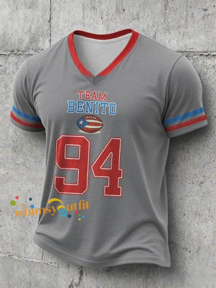 Men’s Bunny Football Music Lover Printed T-shirt