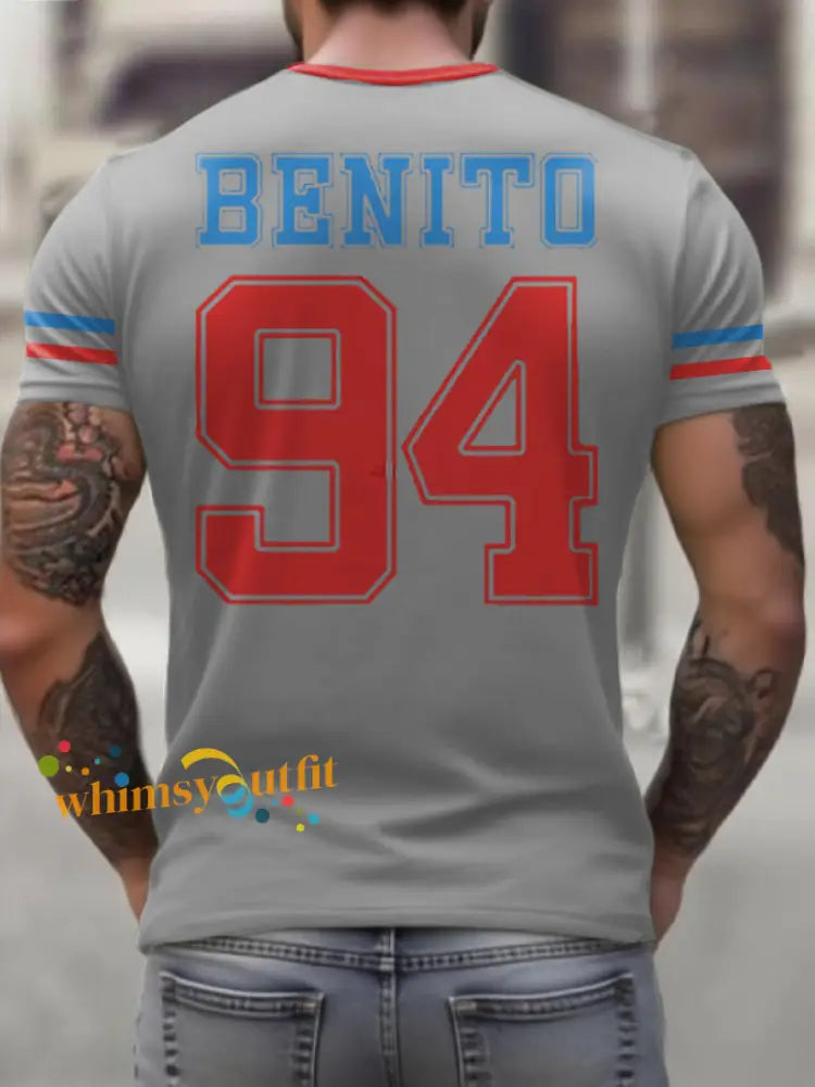 Men’s Bunny Football Music Lover Printed T-shirt