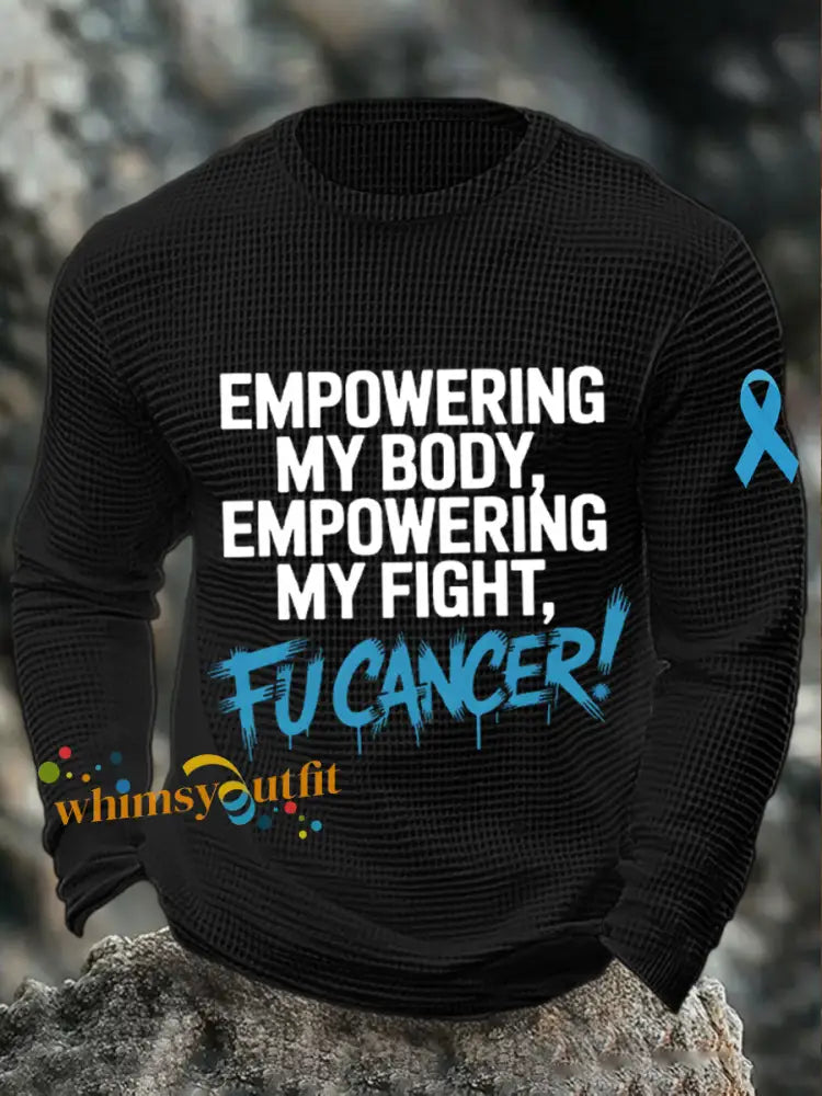 Men’s empowering my booy empowering my fight fu**cancer tops Black / S