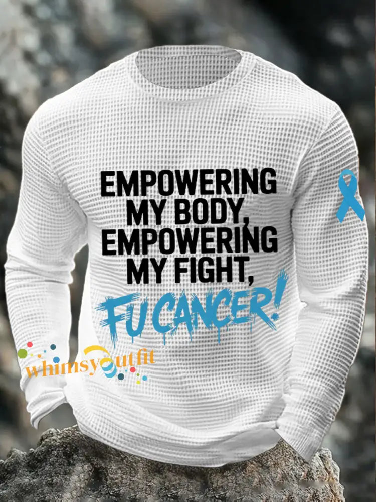 Men’s empowering my booy empowering my fight fu**cancer tops White / S