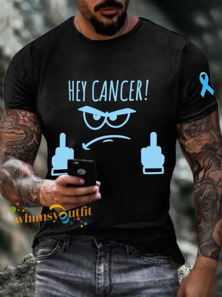 Men’s hey cancer t shirts Black / S
