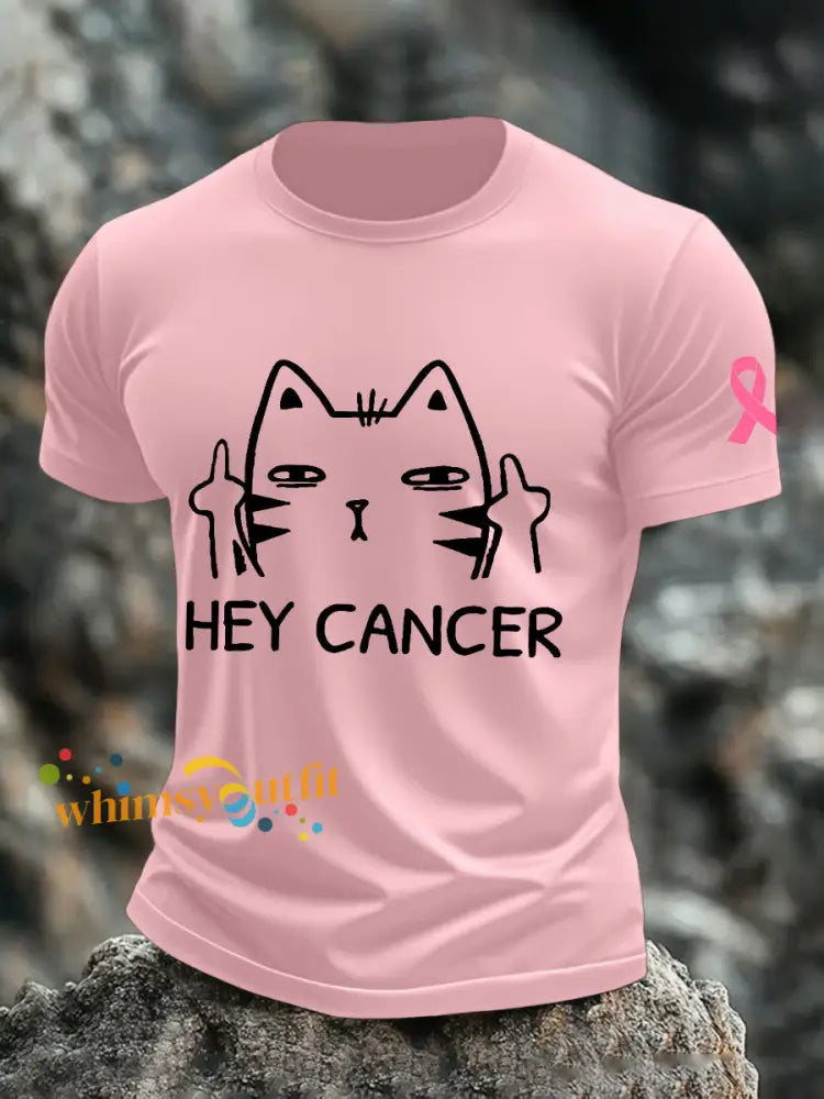 Men’s hey cancer t shirts Pink / S