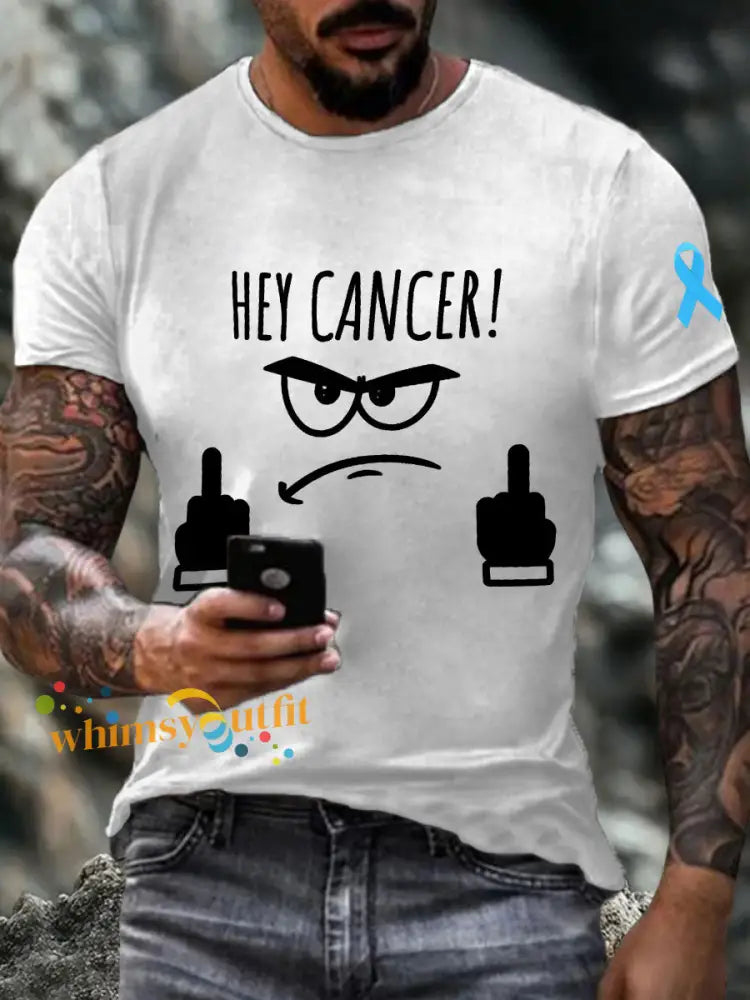 Men’s hey cancer t shirts White / S