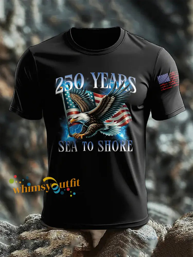 Men’s Navy 250th Anniversary Crew Neck T-shirt Black / S