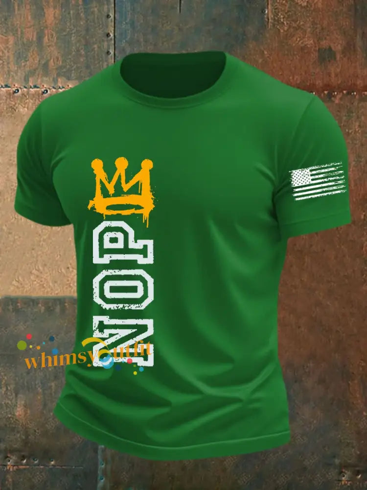 Men’s No Kings Protest Sign Nope T-shirt Green / S