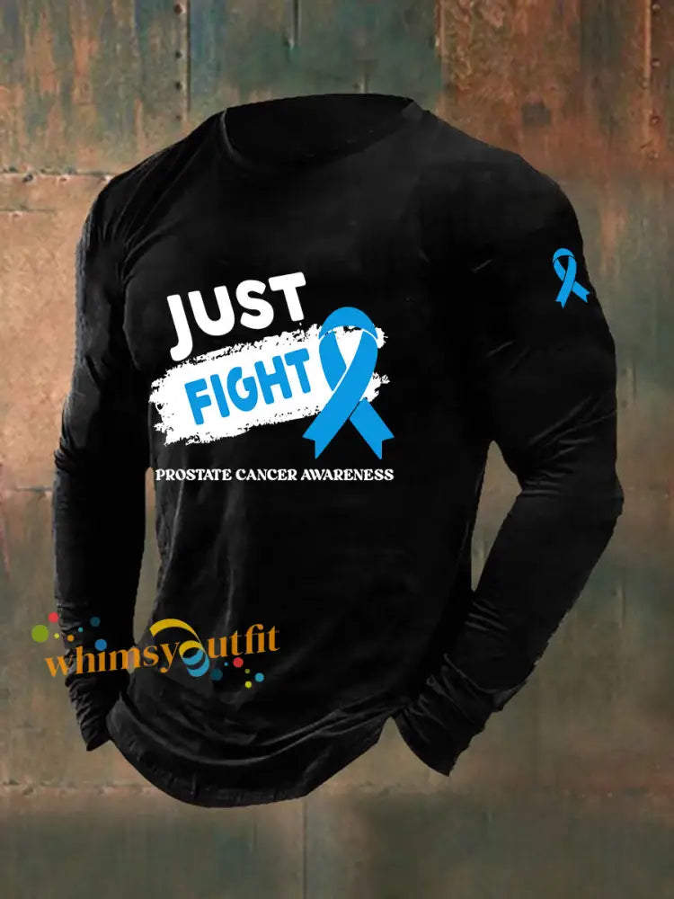 Men’s Prostate Cancer Awareness Print Casual T Shirt Black / S
