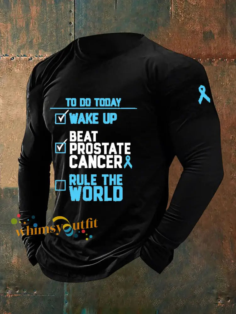 Men’s Prostate Cancer Awareness Print Casual T Shirt Black / S