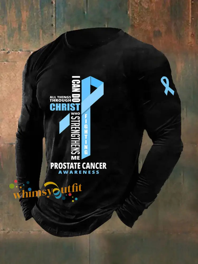 Men’s Prostate Cancer Awareness Print Casual T Shirt Black / S
