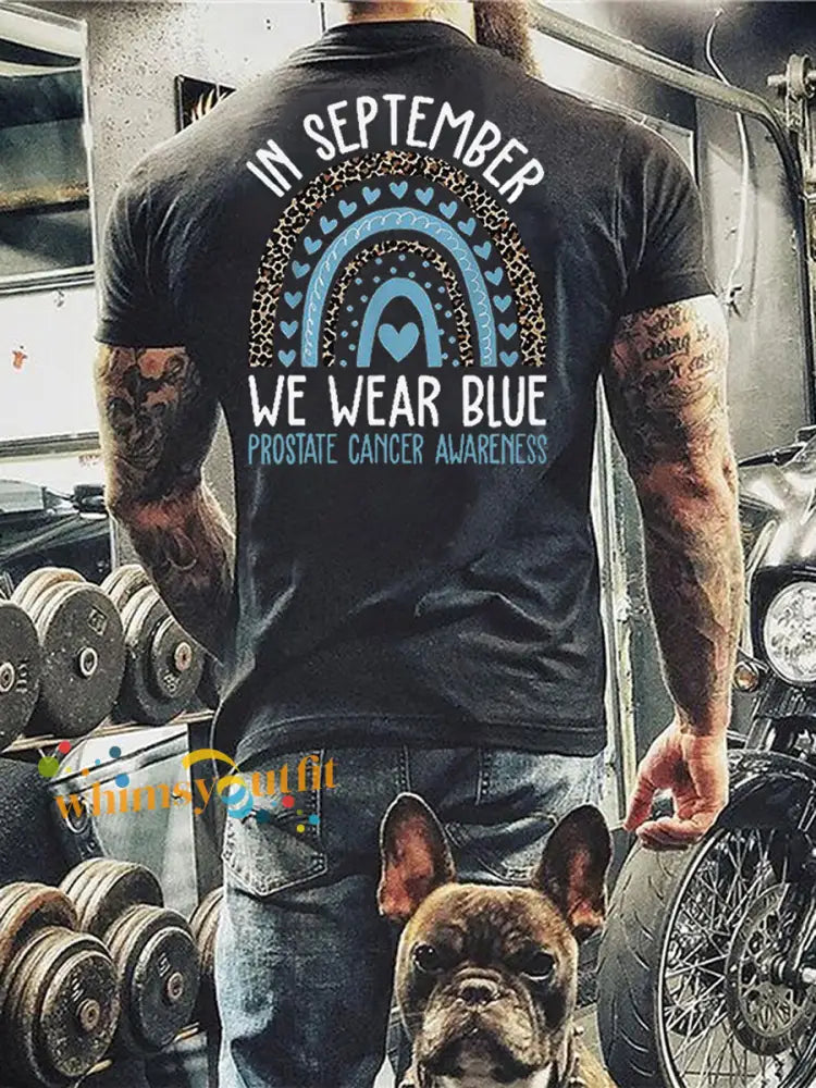 Men’s Prostate Cancer Awareness Print Casual T Shirt Black / S