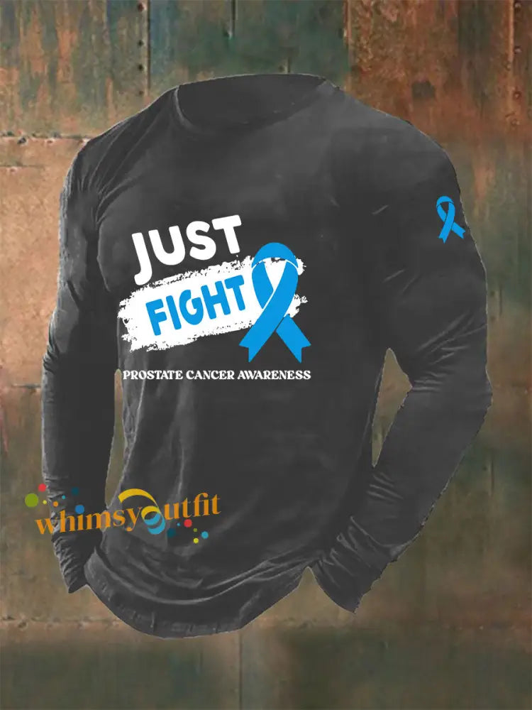 Men’s Prostate Cancer Awareness Print Casual T Shirt Dark Gray / S