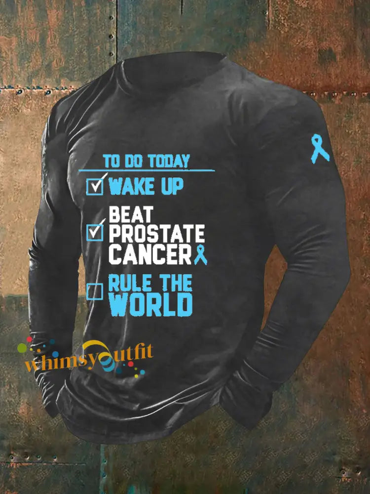 Men’s Prostate Cancer Awareness Print Casual T Shirt Dark Gray / S