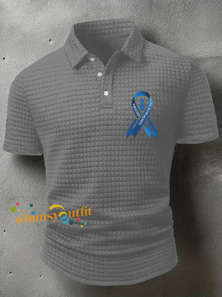 Men’s Prostate Cancer Awareness Print Casual T Shirt Light Gray / S