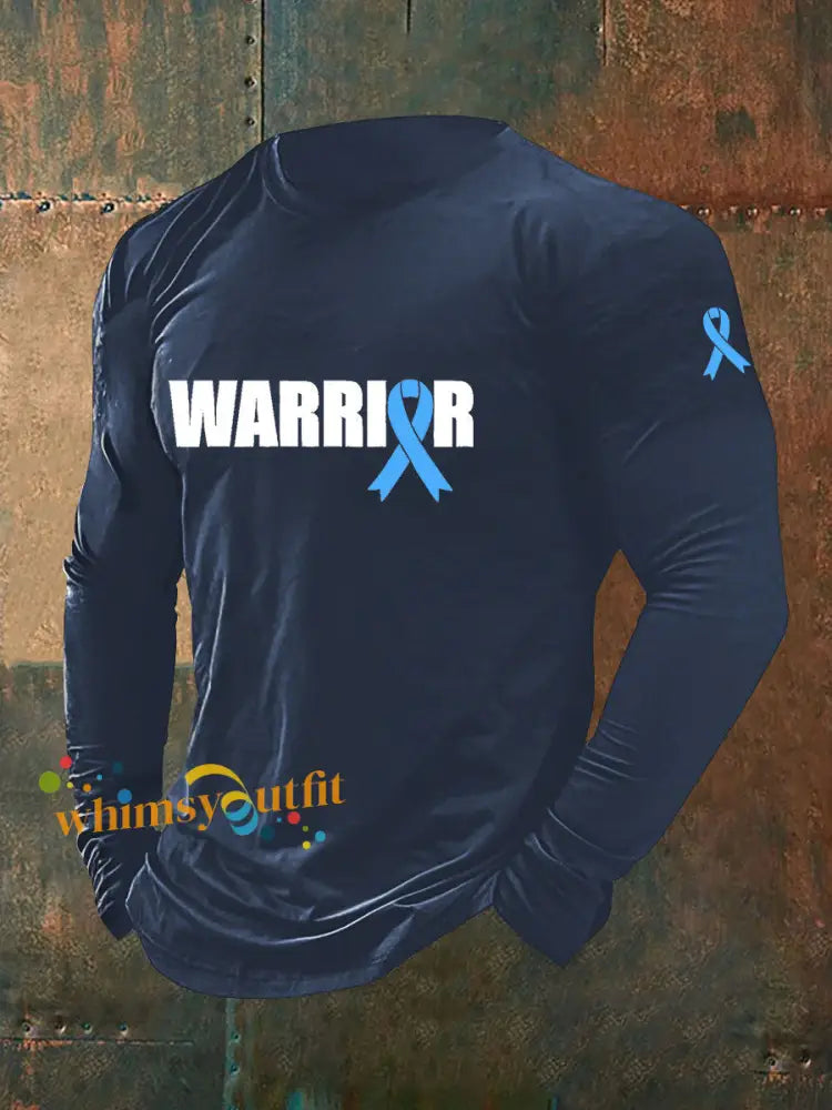 Men’s Prostate Cancer Awareness Print Casual T Shirt Navy Blue / S