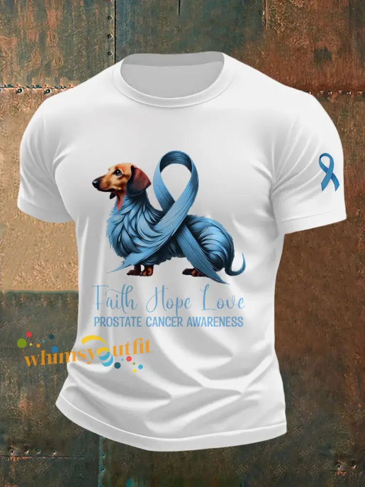 Men’s Prostate Cancer Awareness Print Casual T Shirt White / S