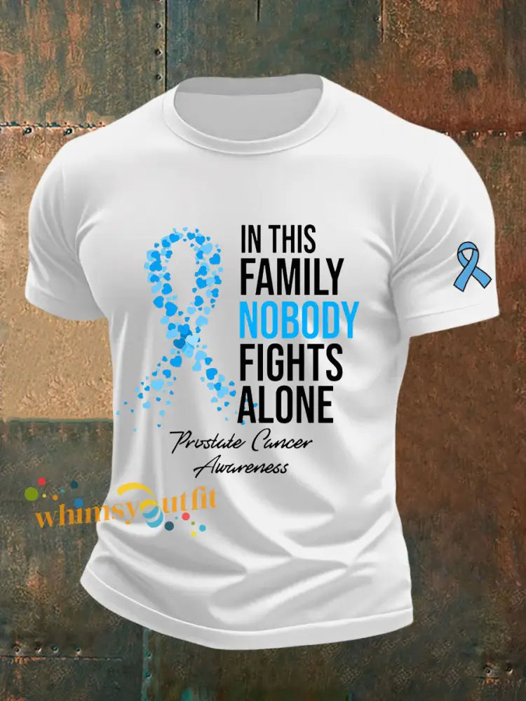 Men’s Prostate Cancer Awareness Print Casual T Shirt White / S
