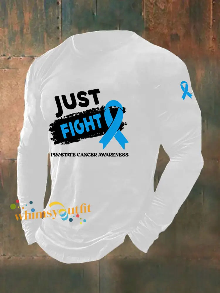 Men’s Prostate Cancer Awareness Print Casual T Shirt White / S