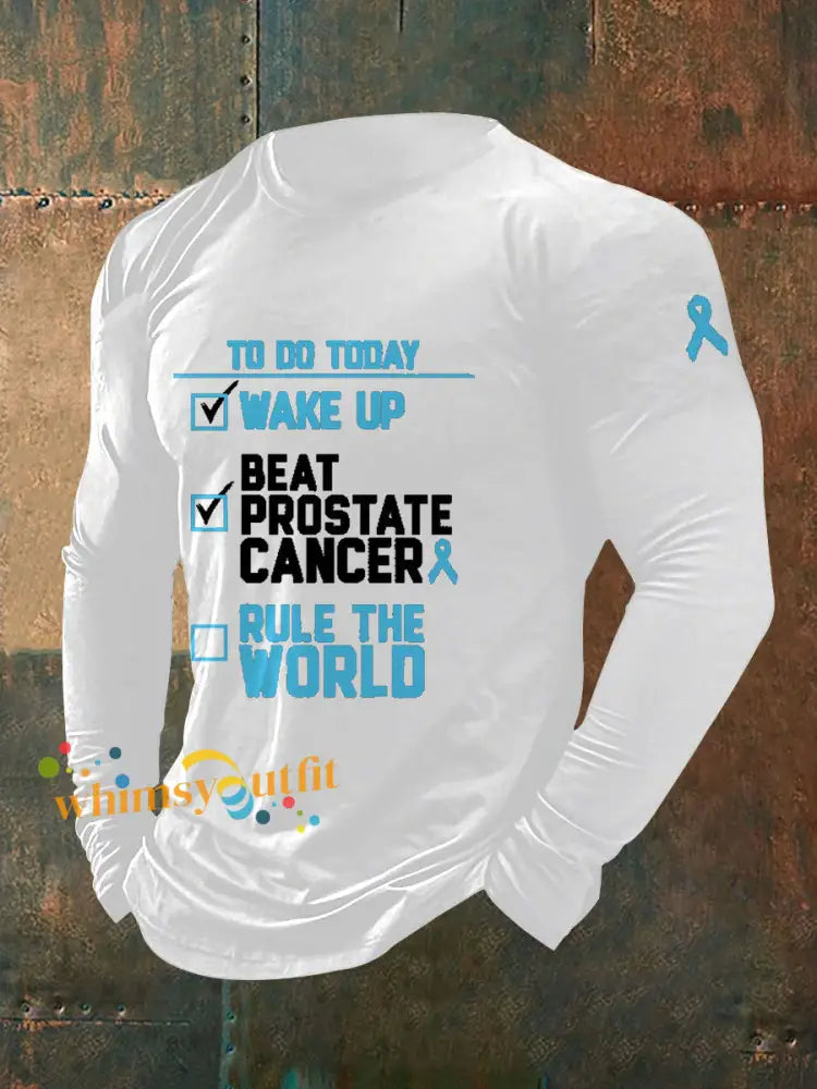 Men’s Prostate Cancer Awareness Print Casual T Shirt White / S
