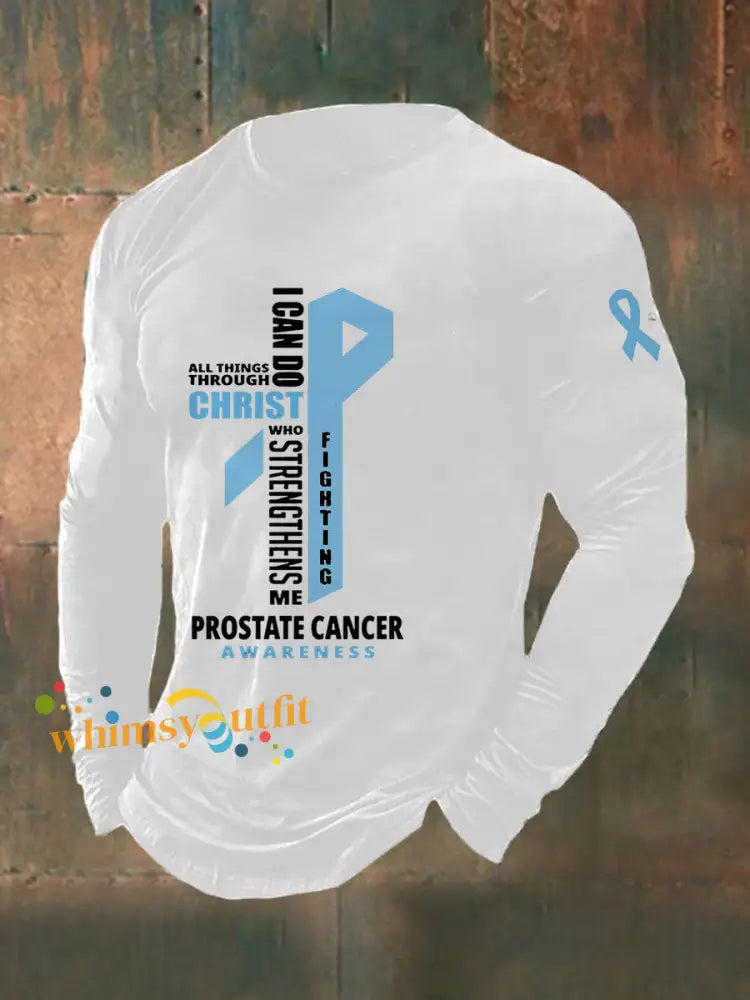 Men’s Prostate Cancer Awareness Print Casual T Shirt White / S