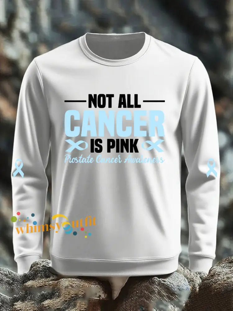 Men’s Prostate Cancer Awareness Print Casual Top White / S