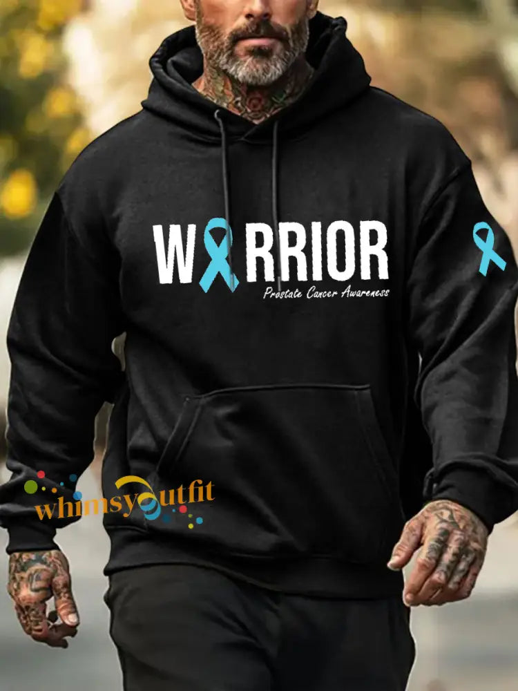 Men’s Prostate Cancer Awareness Print Hoodie Black / S