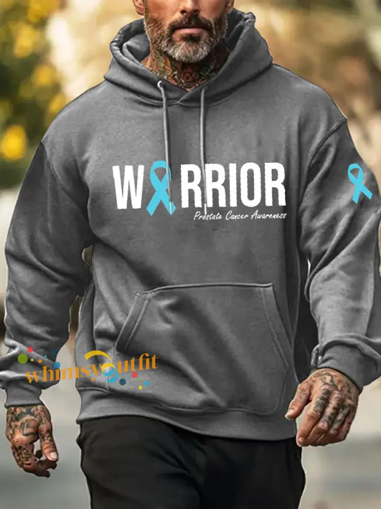Men’s Prostate Cancer Awareness Print Hoodie Gray / S