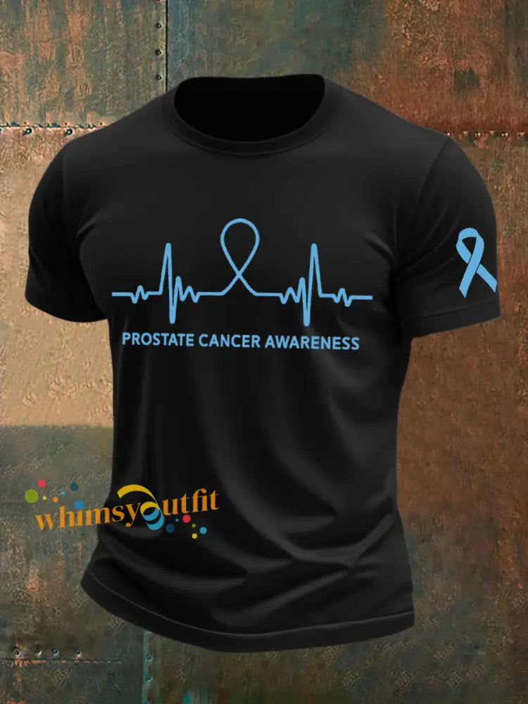 Men’s Prostate Cancer Awareness Print T Shirt Black / S
