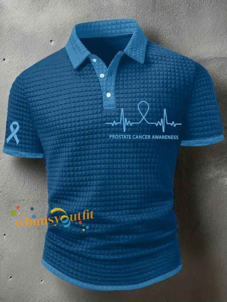 Men’s Prostate Cancer Awareness Print Waffle Top Navy Blue / S