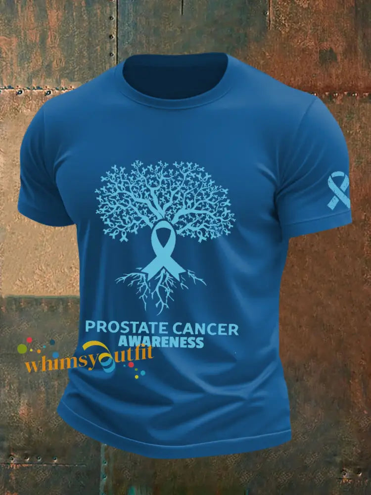 Men’s Prostate Cancer Awareness T Shirt Blue / S
