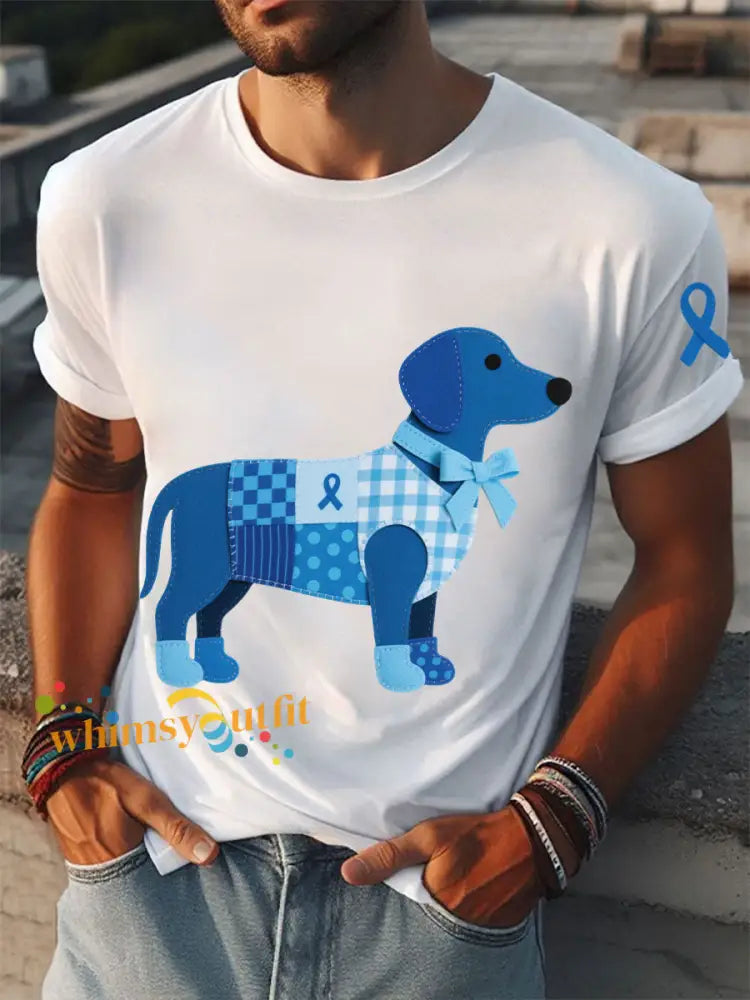 Men’s Prostate Cancer Dachshund T Shirts White / S