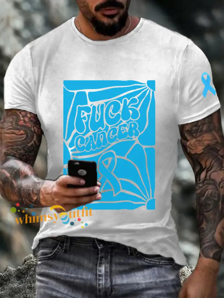 Men’s Prostate Cancer Fuck Cancer T Shirts White / S