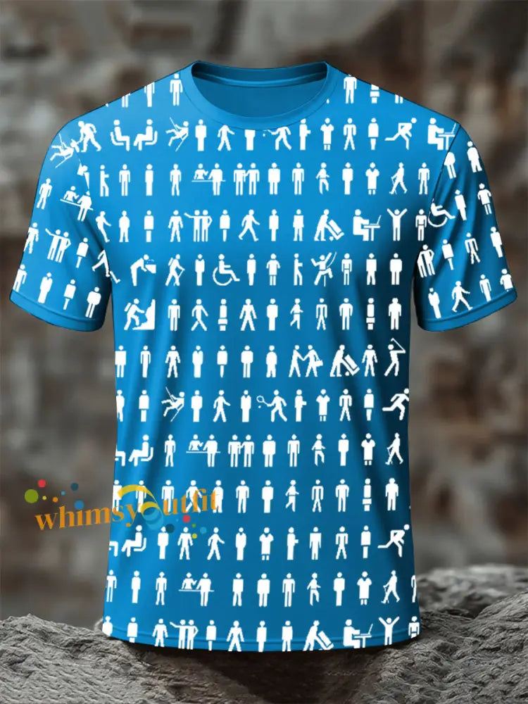 men’s prostate cancer male body figure t shirts Blue / S