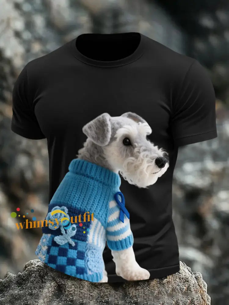 Men’s Prostate Cancer Schnauzer T Shirts Black / S
