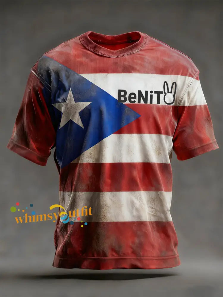 Men’s Puerto Rican Singer Printed T-Shirt Red / S