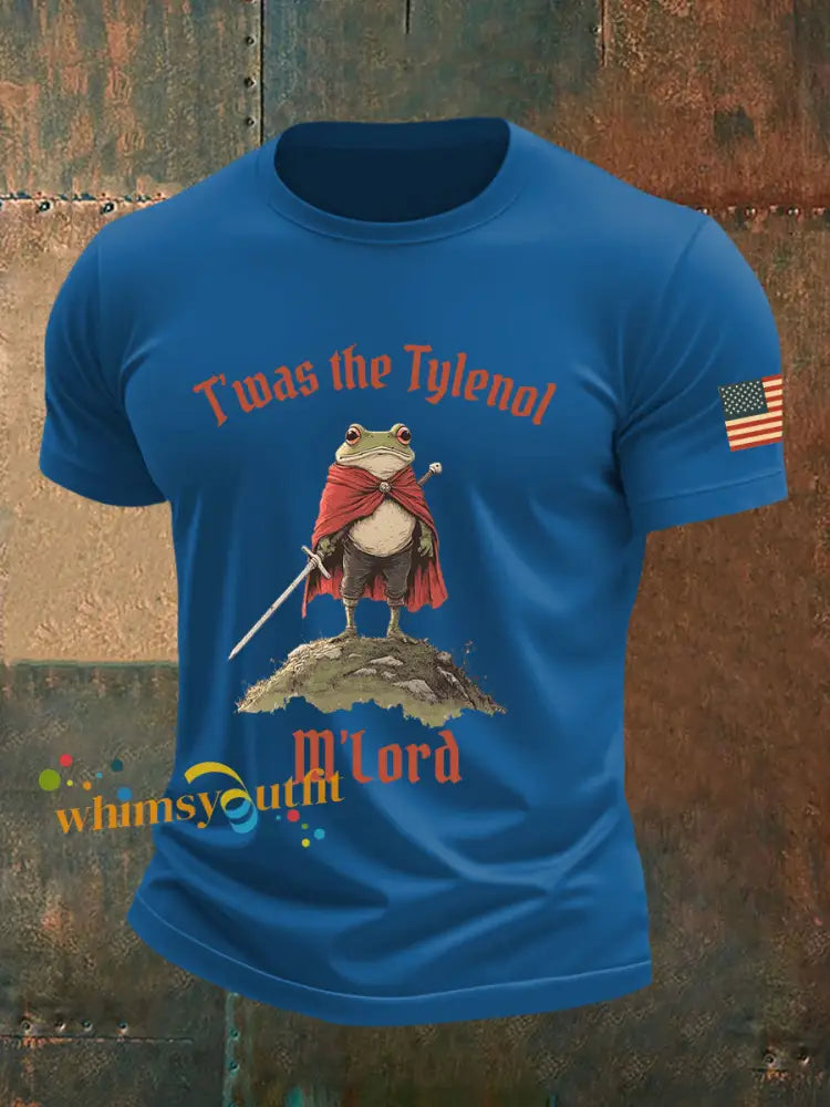 Men’s Resist Frog Printed Casual T-shirt Blue / S