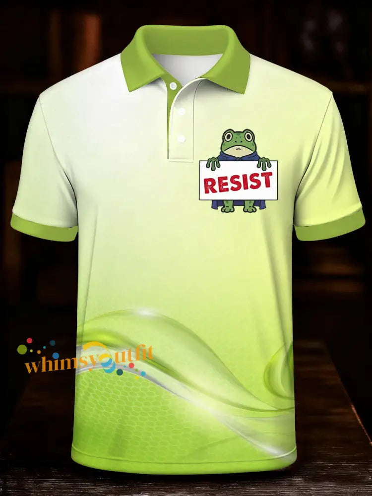 Men’s Resist Frog Printed Shirt As picture / S