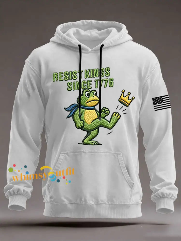 Men’s Resist Kings Since 1776 Oversized Drop-Shoulder Hoodie With Pockets White / S