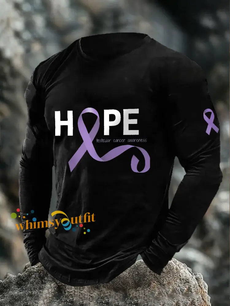 Men’s Testicular Cancer Long Sleeve T Shirts Black / S