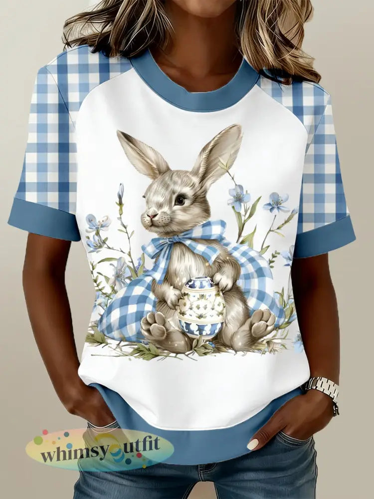 Paashaas print T-shirt voor dames - A / S