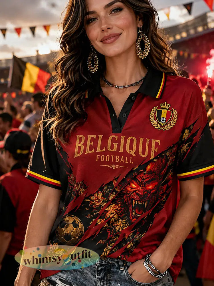 Poloshirt met korte mouwen en voetbalprint - A / S