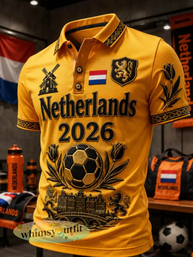 Poloshirt voor heren - Sinaasappel / S