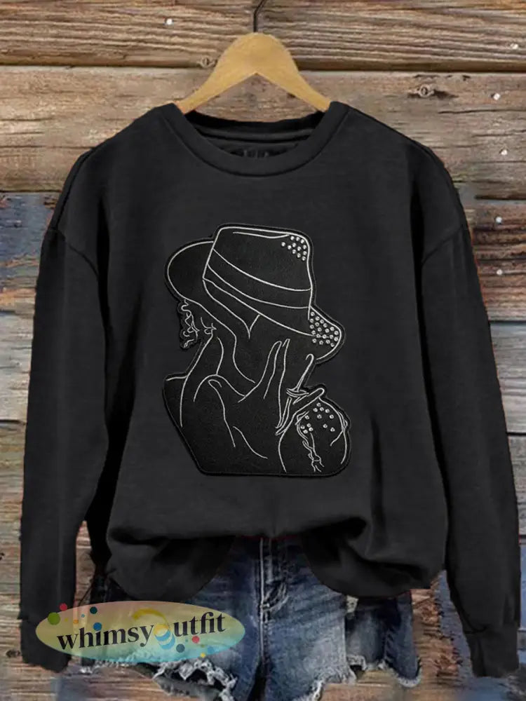 Pop muziek geïnspireerd sweatshirt voor dames - Zwart / S