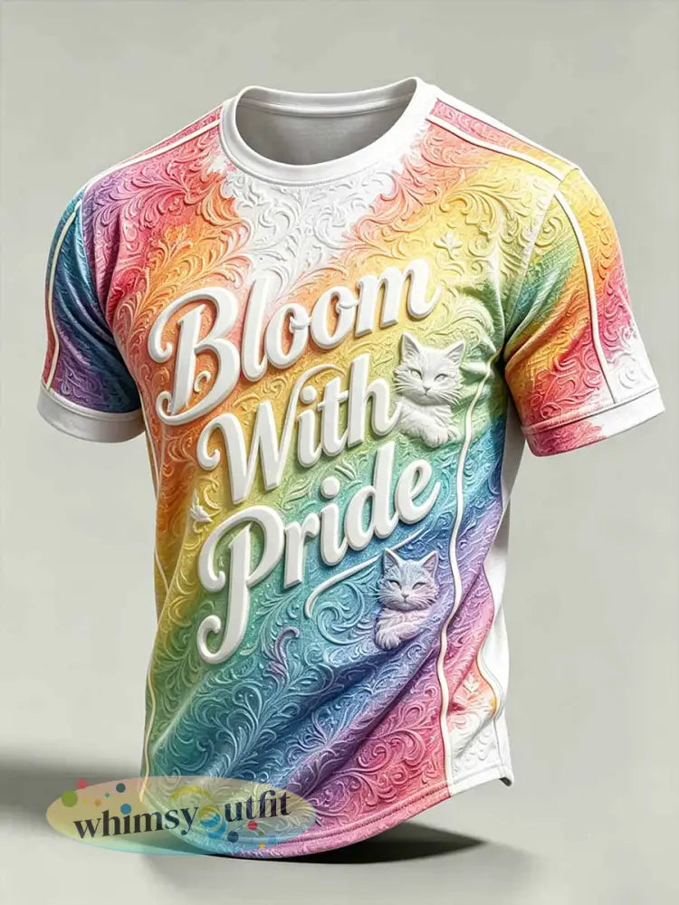 Regenbooggraffitiprintt-shirt voor heren - als foto / S