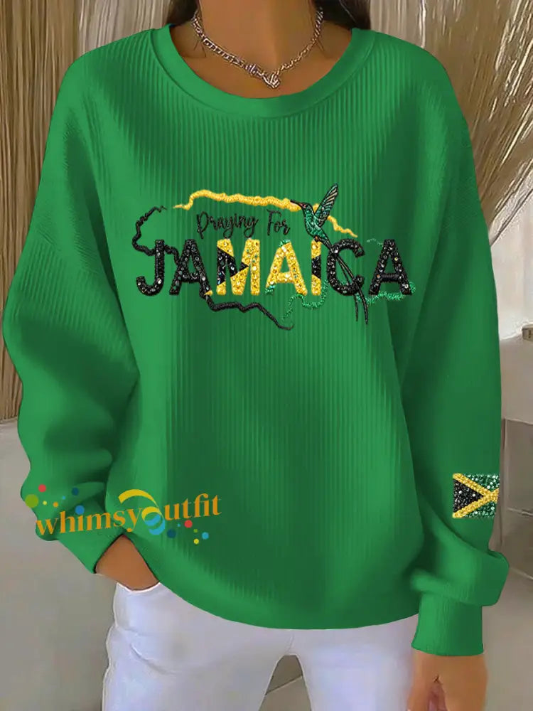Retro Jamaican Prayer Crewneck Sweatshirt Multicolour / S
