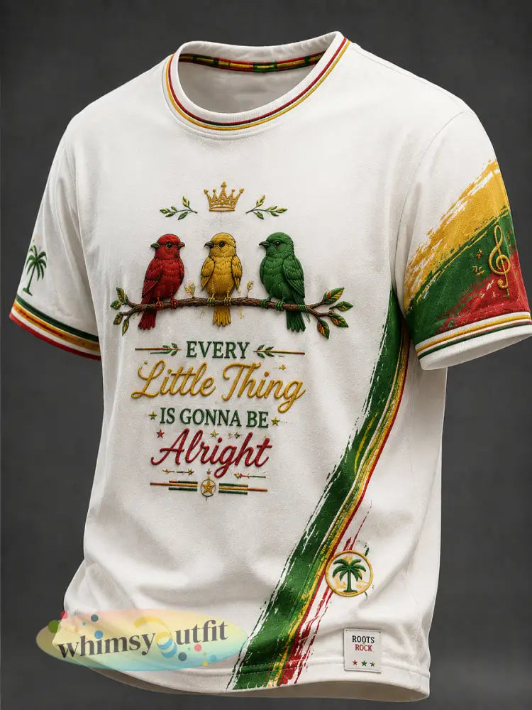 Retro reggae klassiek casual T-shirt - als foto / S
