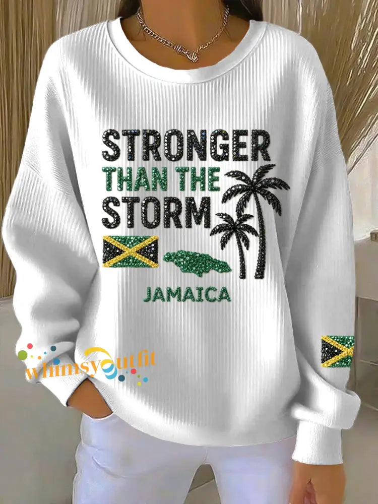 Retro Stronger Than The Storm Jamaica Crewneck Sweatshirt Multicolour / S