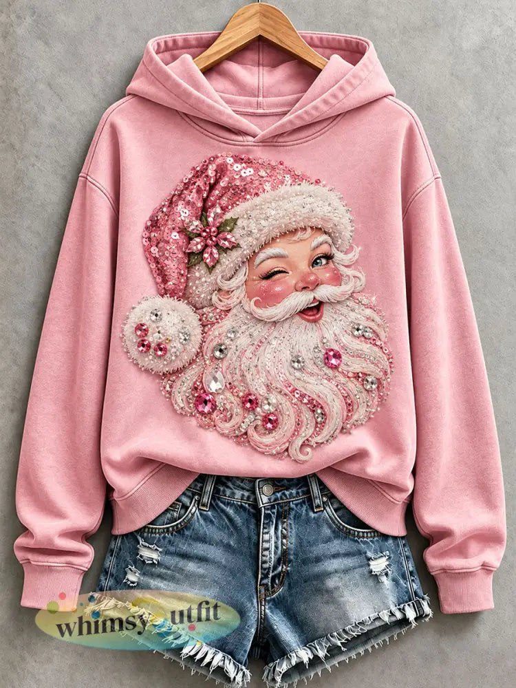 Roze kerstmansweater voor dames - Roze / S