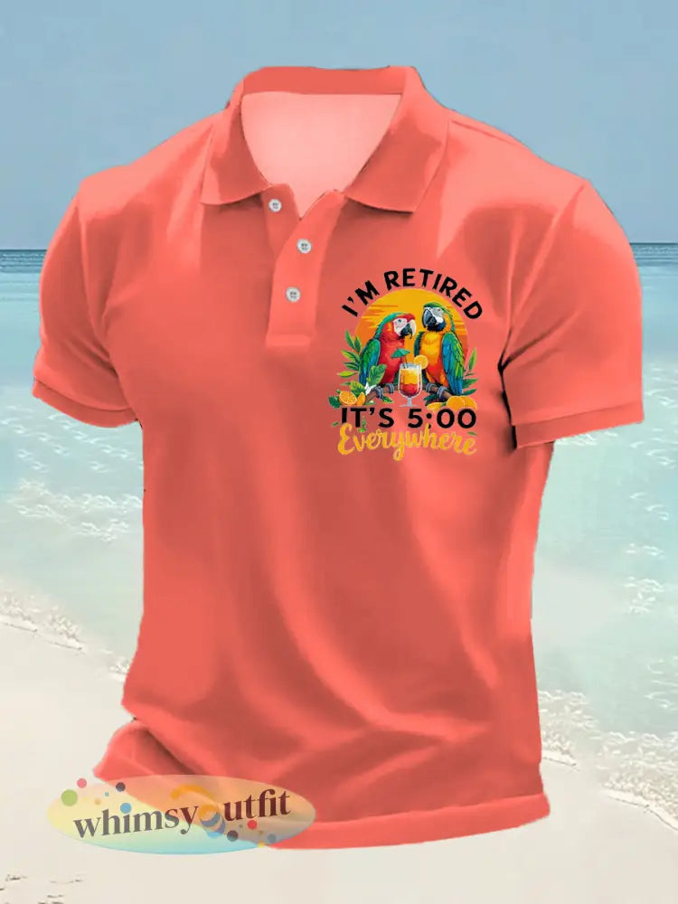 Shirt met korte mouwen voor heren - koraalpoeder / S