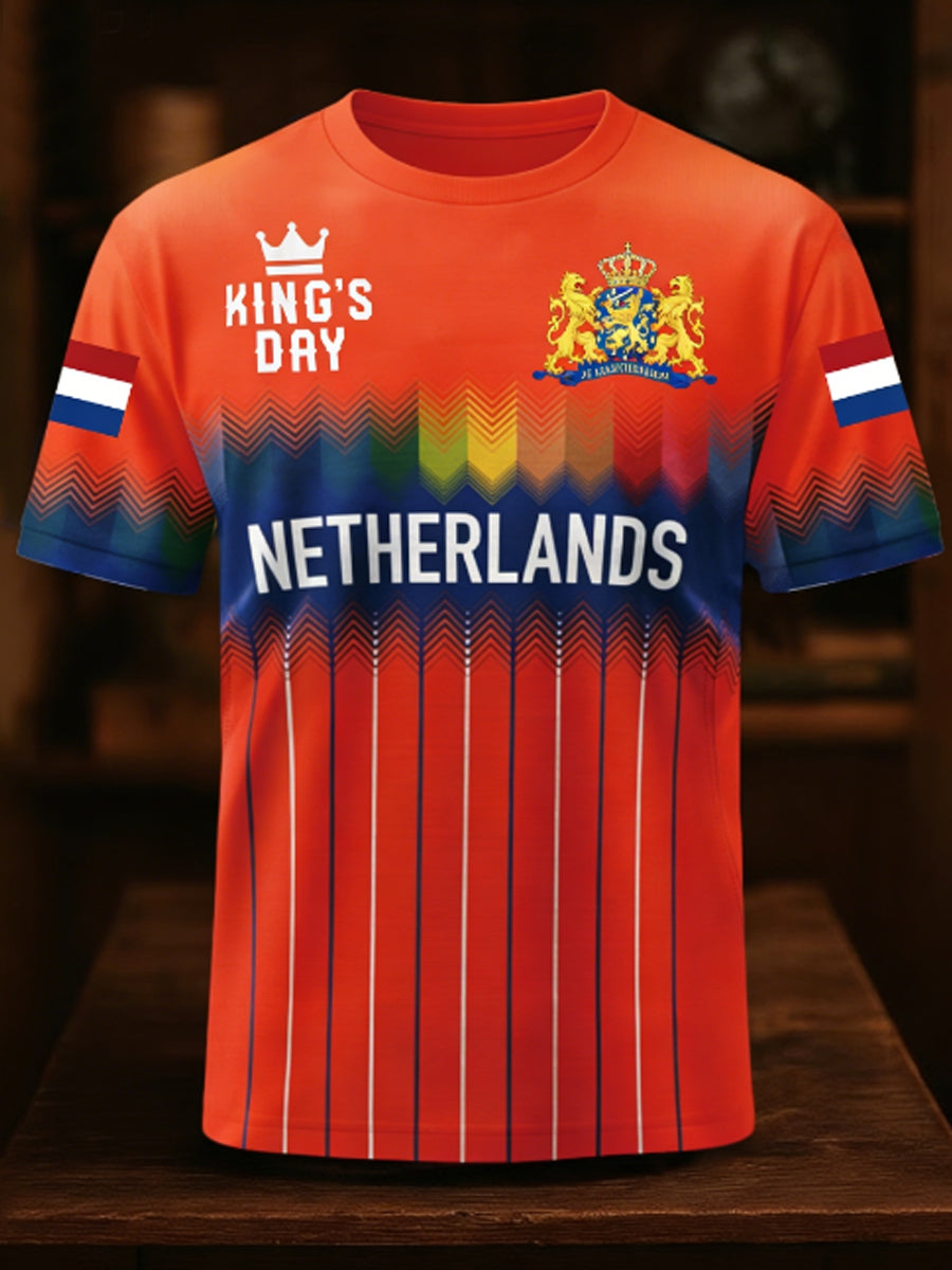 Heren Konings Dag Nederlandse Republiek Leeuw Nederland Vlag t-shirt